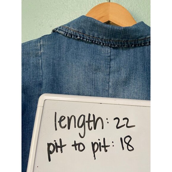 Faded Glory Women's Denim Y2K 2000s Button‎ Blazer Size 8 - Picture 10 of 10